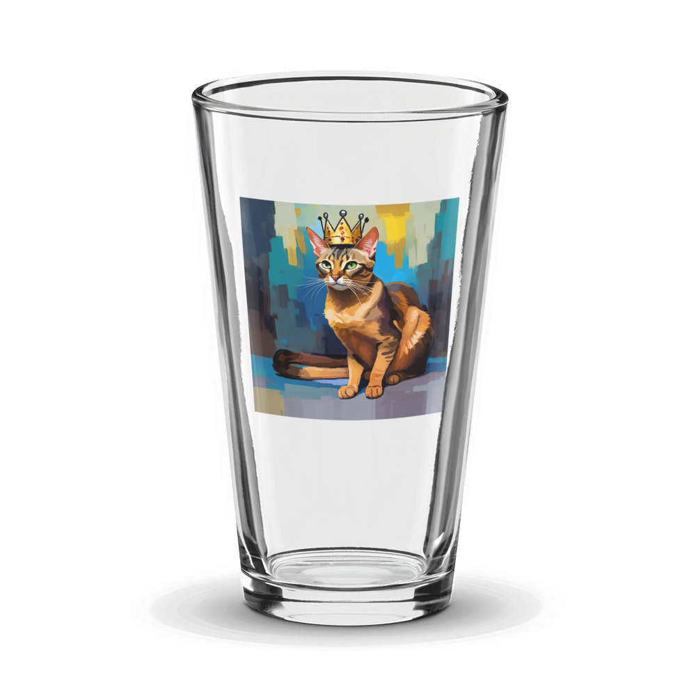 PugMug Custom Tabby Abyssinian Cat Glass Tumbler