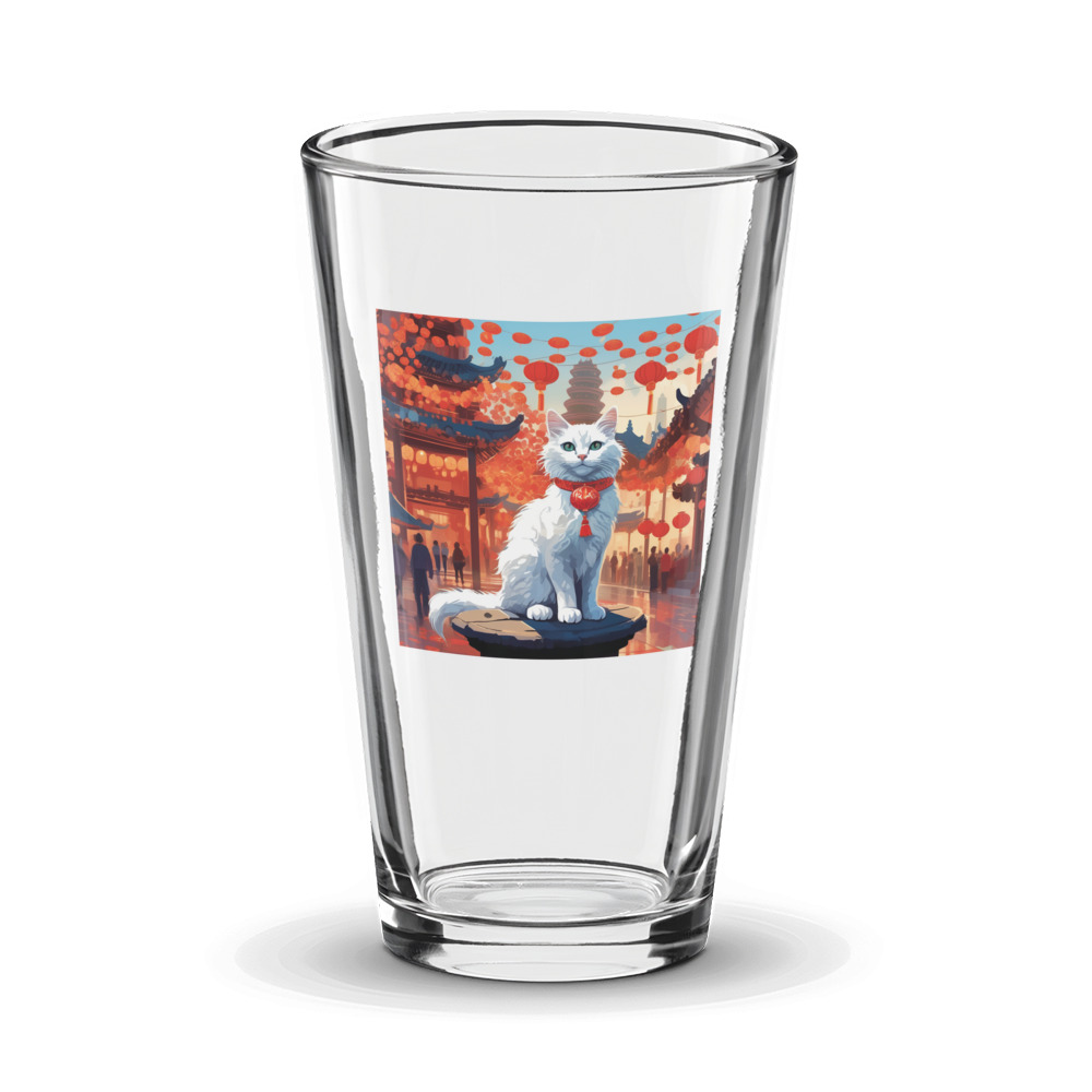 PugMug Custom White Companion Cat Glass Tumbler