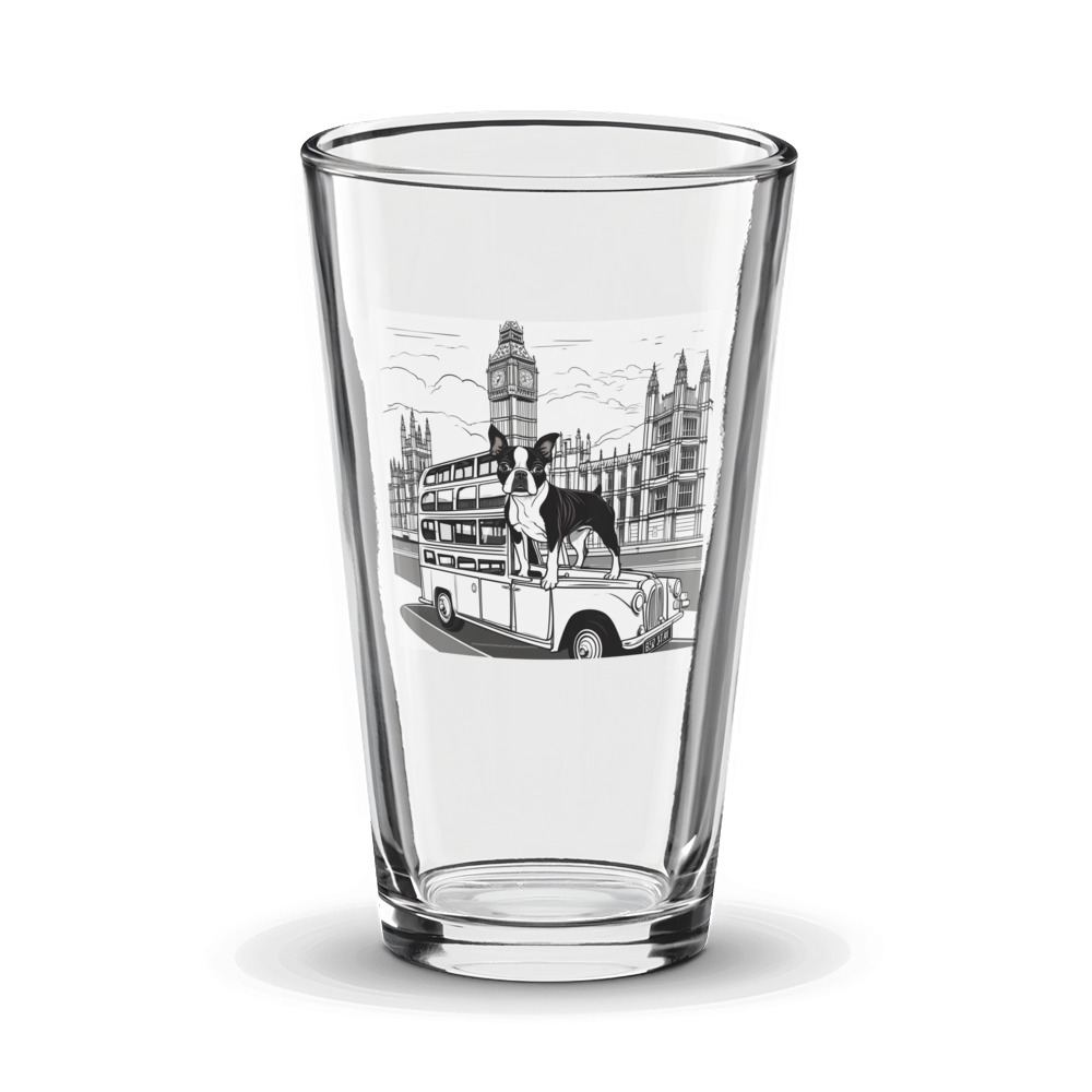 PugMug Custom Boston Terrier Glass Tumbler