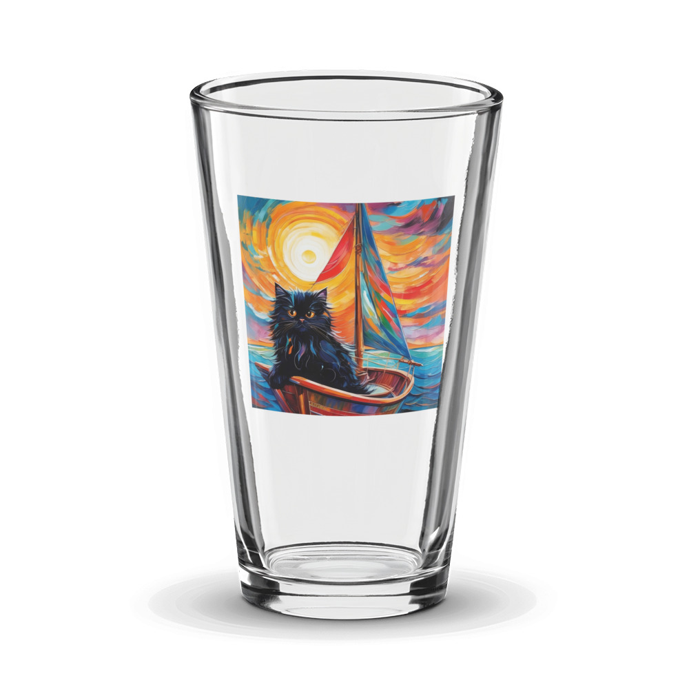PugMug Custom Black Persian Cat Glass Tumbler