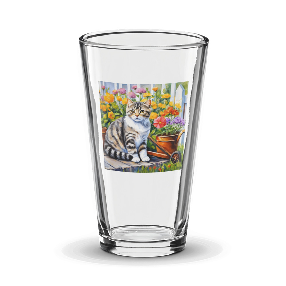 PugMug Custom Tabby Scottish Fold Cat Glass Tumbler
