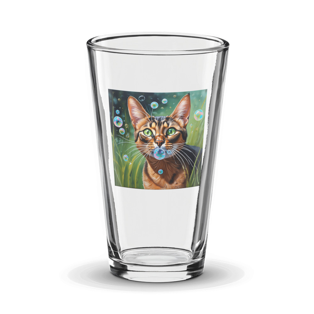 PugMug Custom Tabby Abyssinian Cat Glass Tumbler