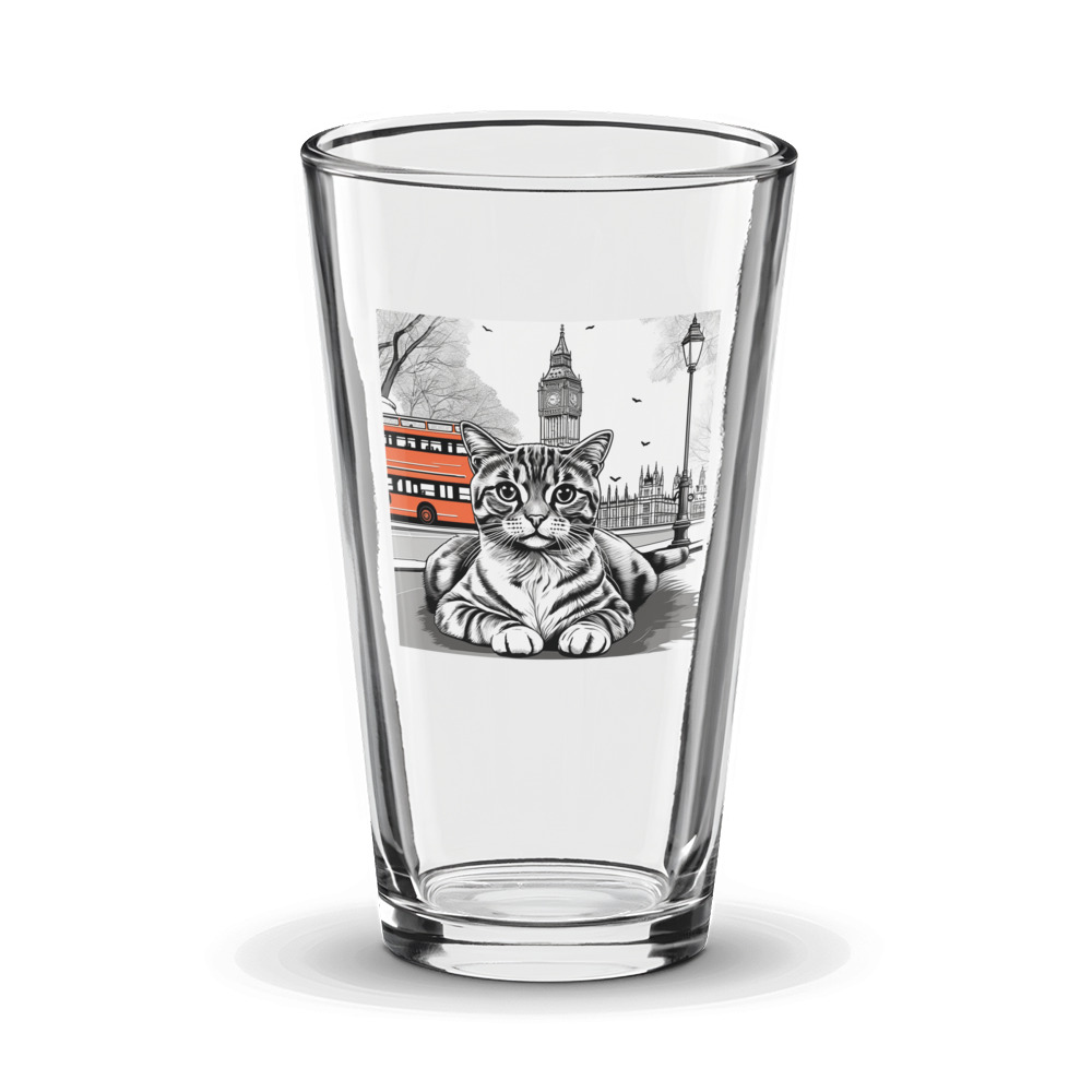 PugMug Custom Tabby Scottish Fold Cat Glass Tumbler