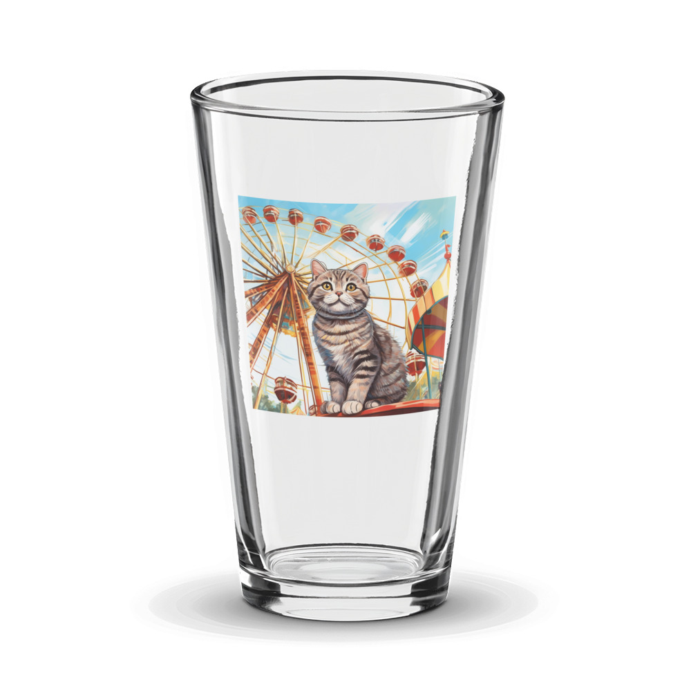 PugMug Custom Tabby Scottish Fold Cat Glass Tumbler