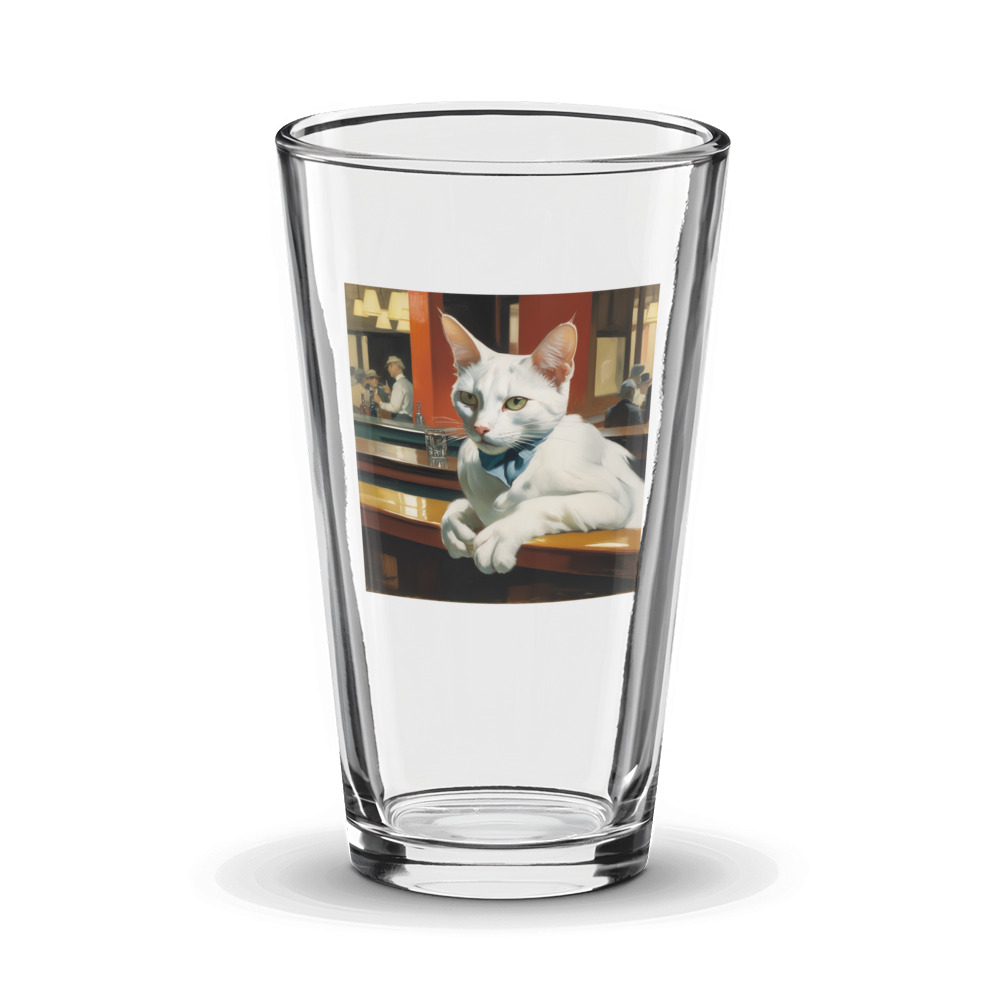 PugMug Custom White Companion Cat Glass Tumbler