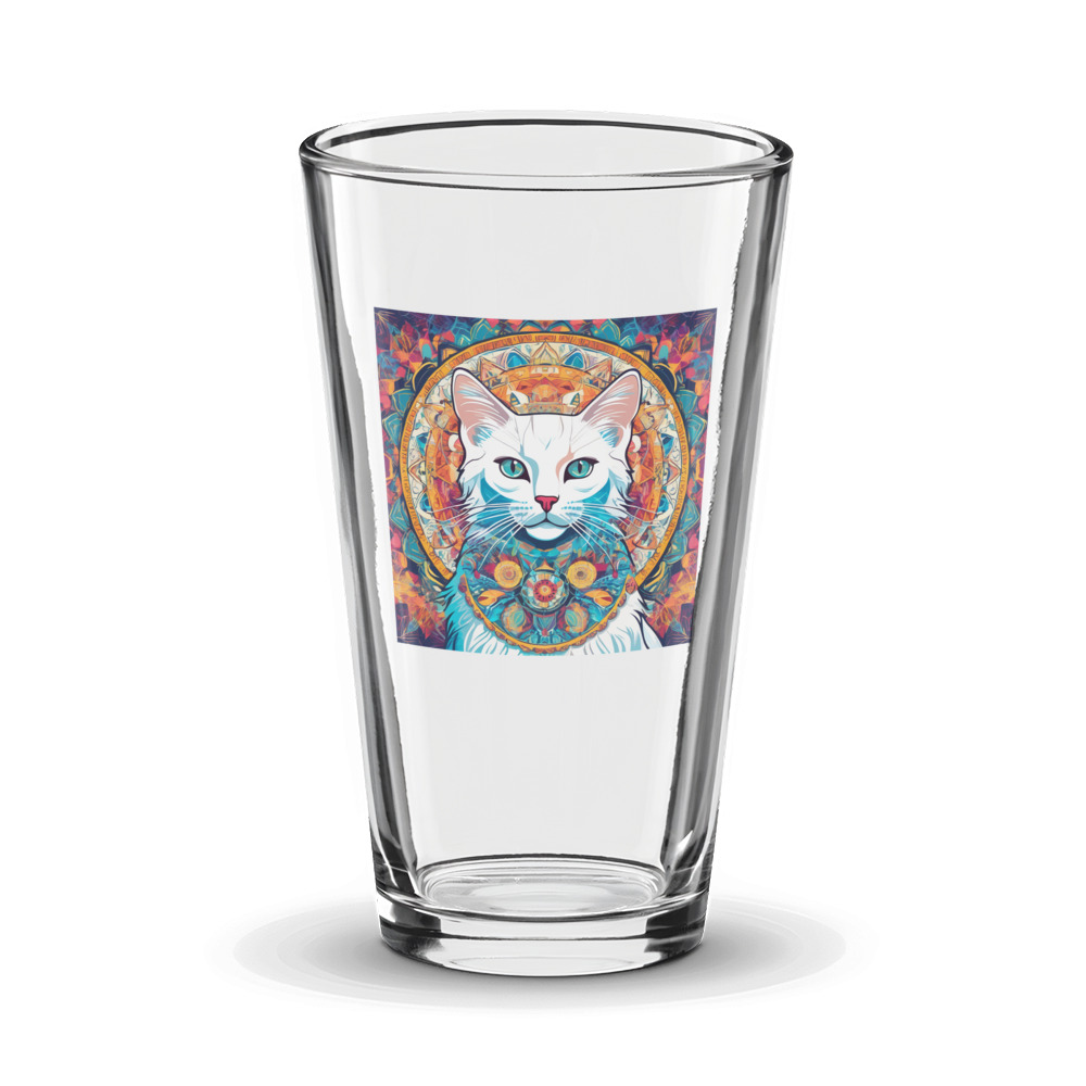 PugMug Custom White Companion Cat Glass Tumbler