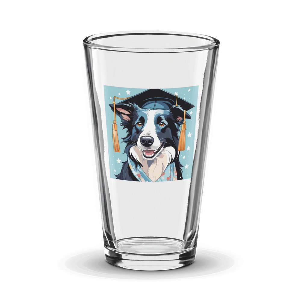 PugMug Custom Border Collie Glass Tumbler