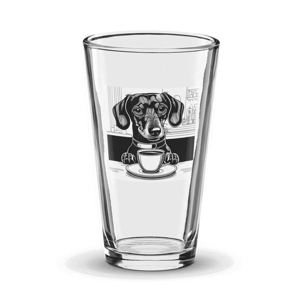 PugMug Custom Black Dachshund Glass Tumbler