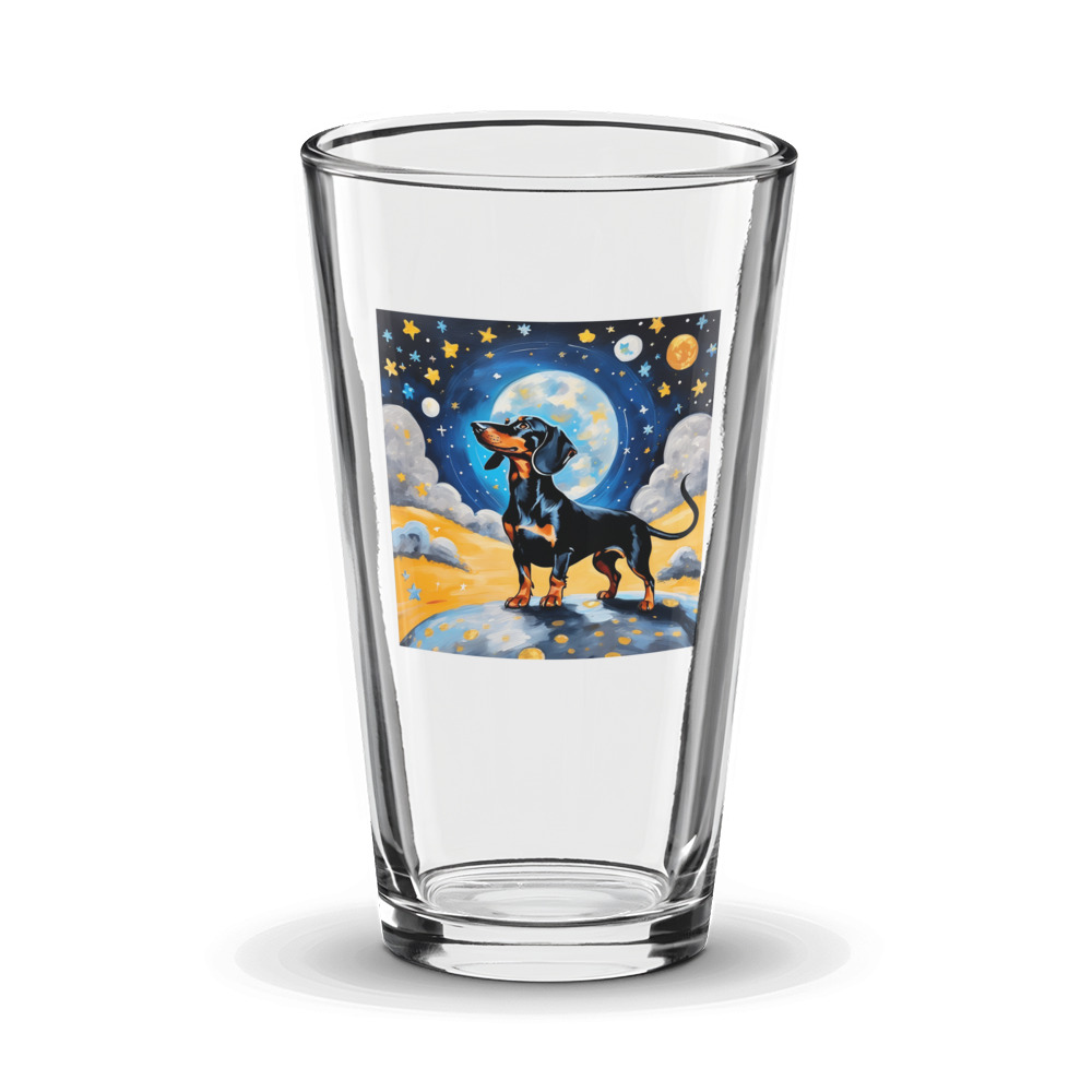PugMug Custom Black Dachshund Glass Tumbler