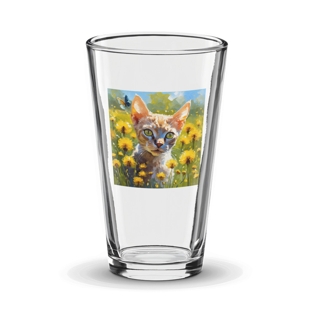 PugMug Custom Tabby Devon Rex Cat Glass Tumbler