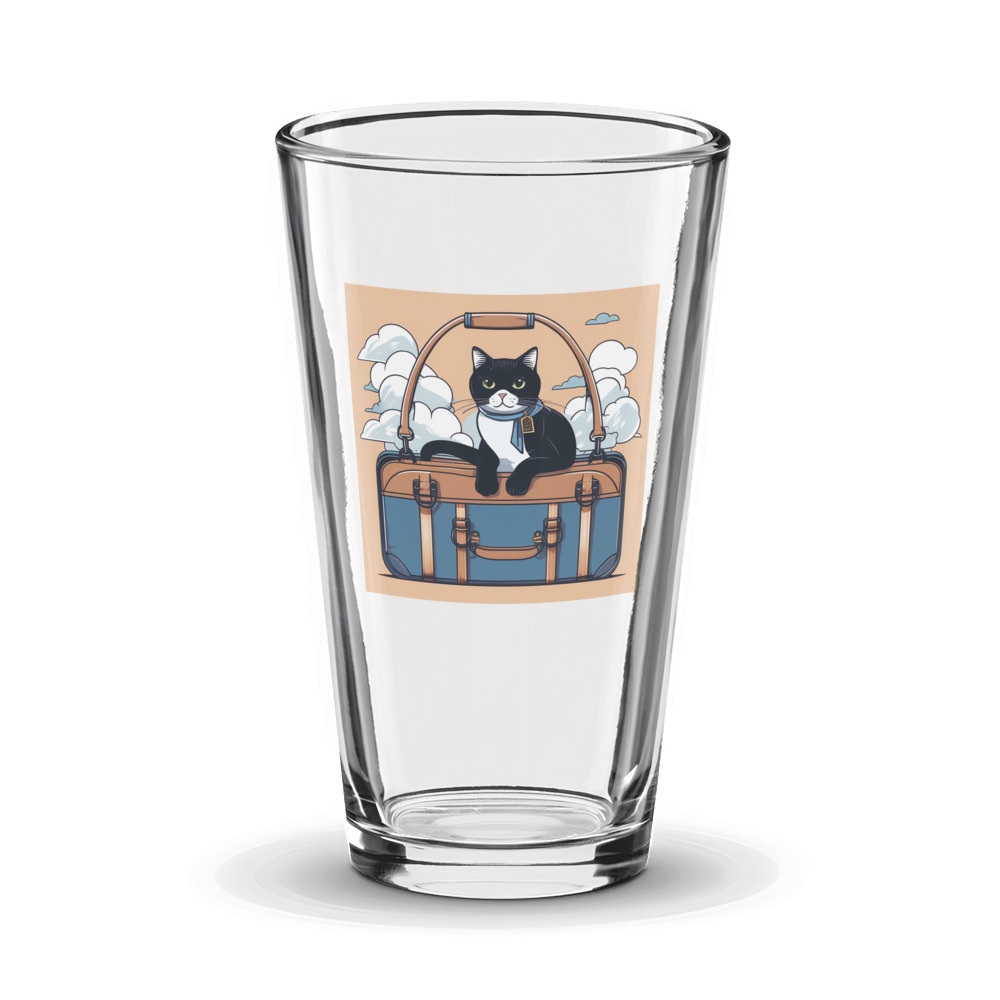 PugMug Custom Black British Shorthair Cat Glass Tumbler