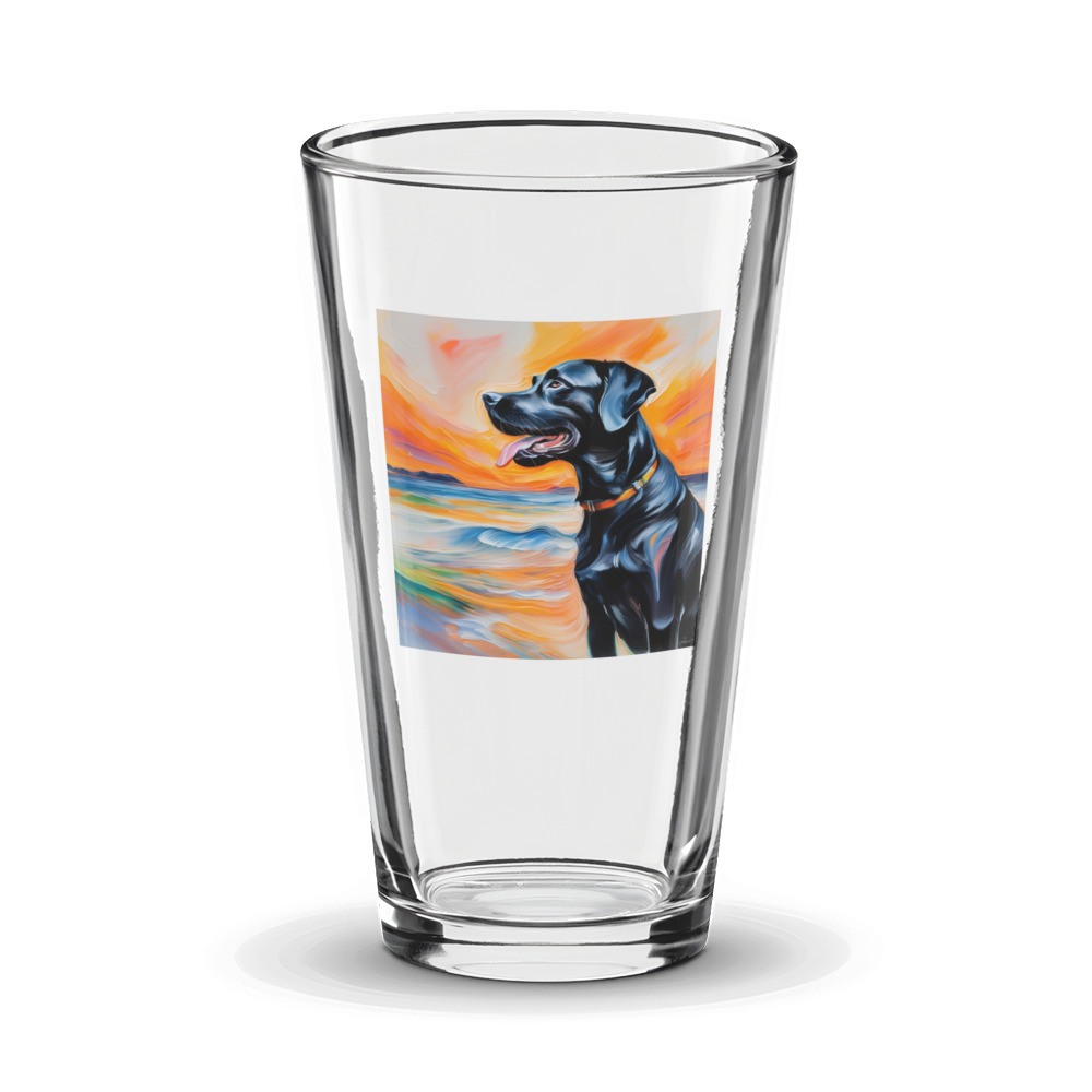 PugMug Custom Black Labrador Retriever Glass Tumbler
