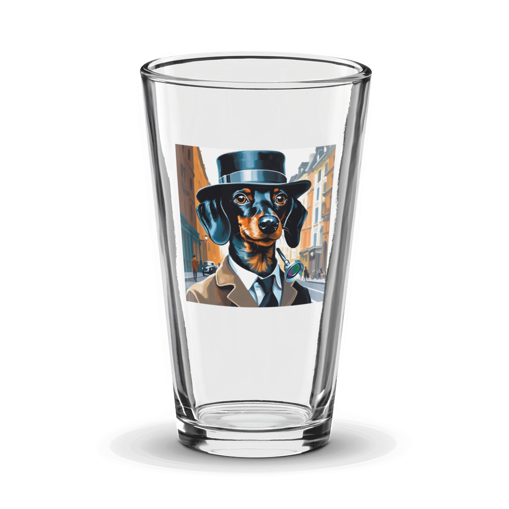 PugMug Custom Black Dachshund Glass Tumbler