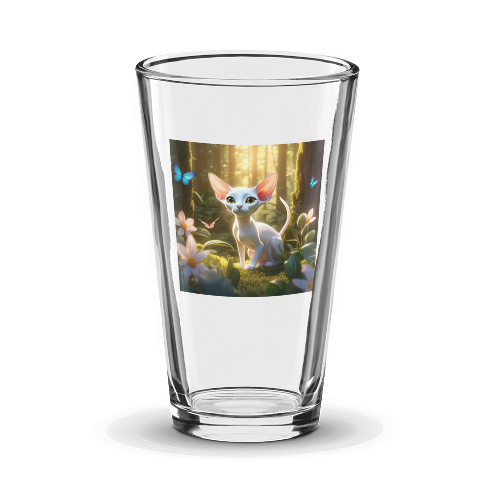 PugMug Custom White Sphynx Cat Glass Tumbler
