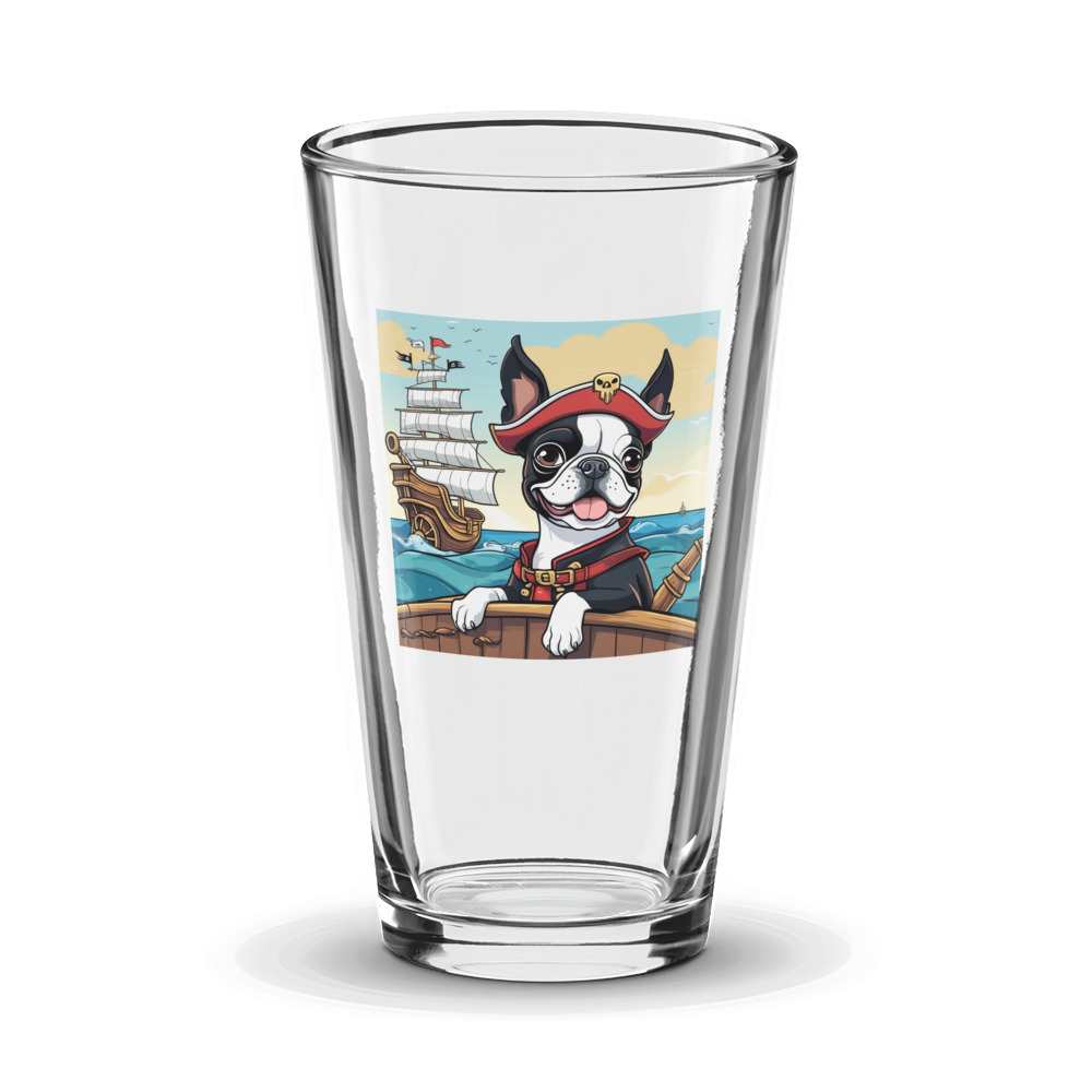 PugMug Custom Boston Terrier Glass Tumbler