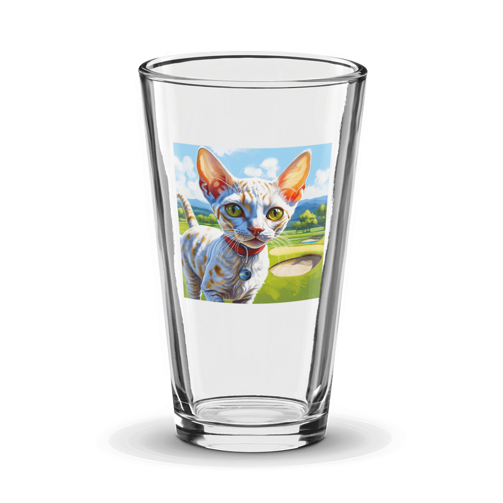 PugMug Custom Tabby Devon Rex Cat Glass Tumbler