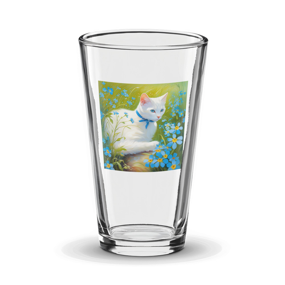 PugMug Custom White Companion Cat Glass Tumbler
