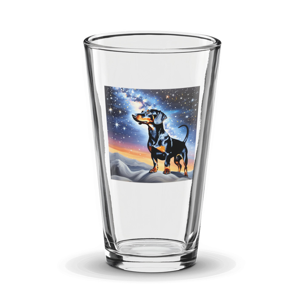 PugMug Custom Black Dachshund Glass Tumbler