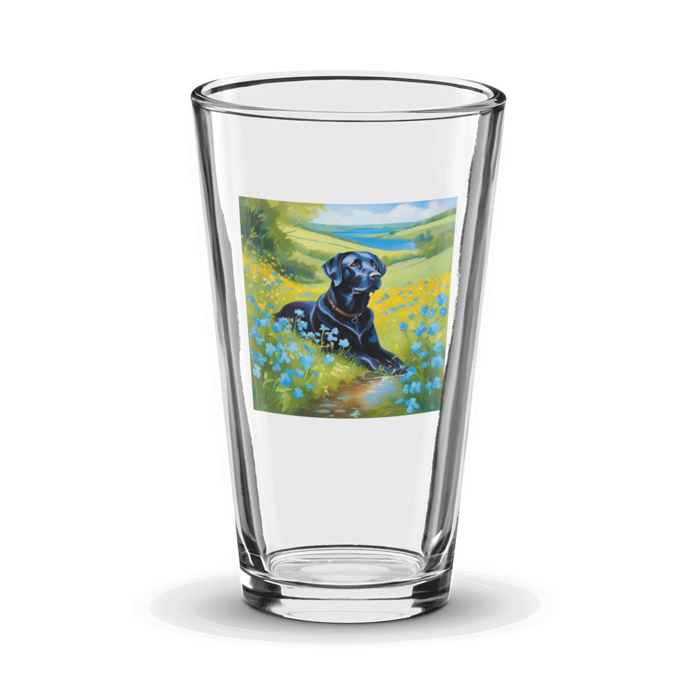 PugMug Custom Black Labrador Retriever Glass Tumbler