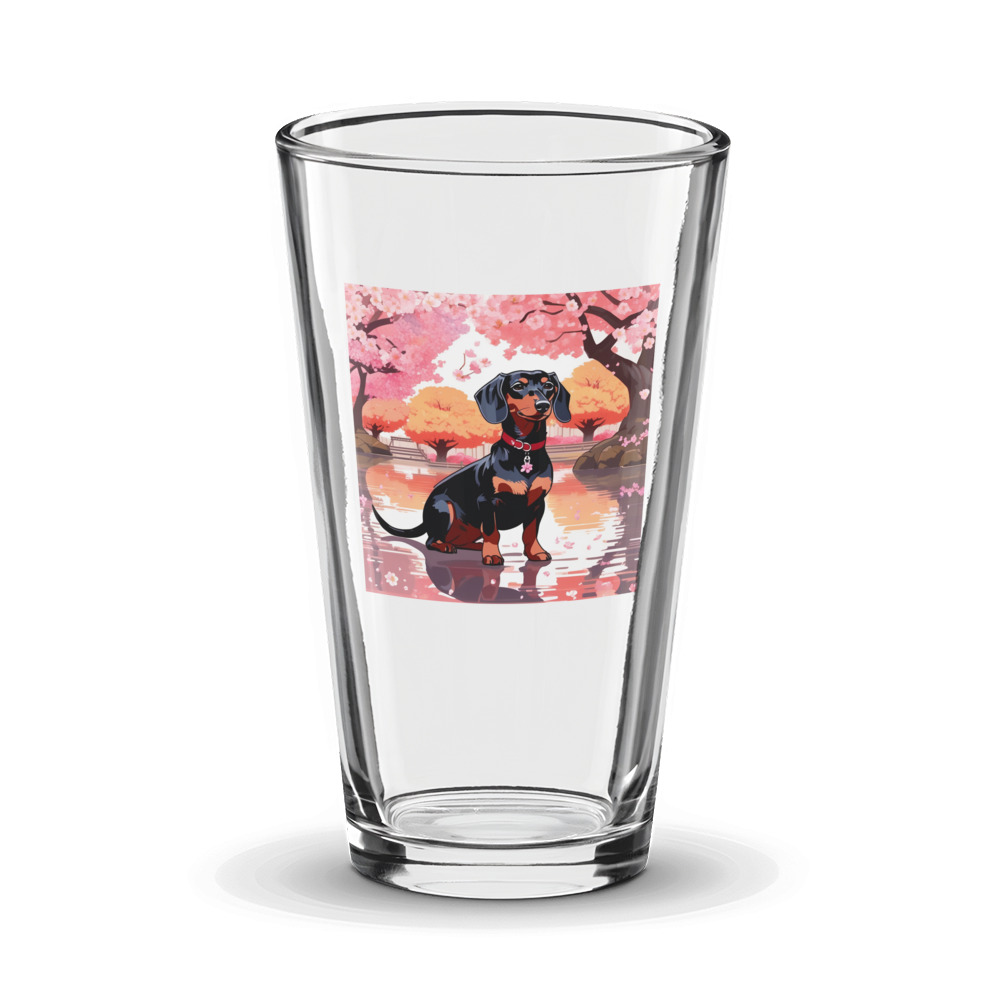 PugMug Custom Black Dachshund Glass Tumbler