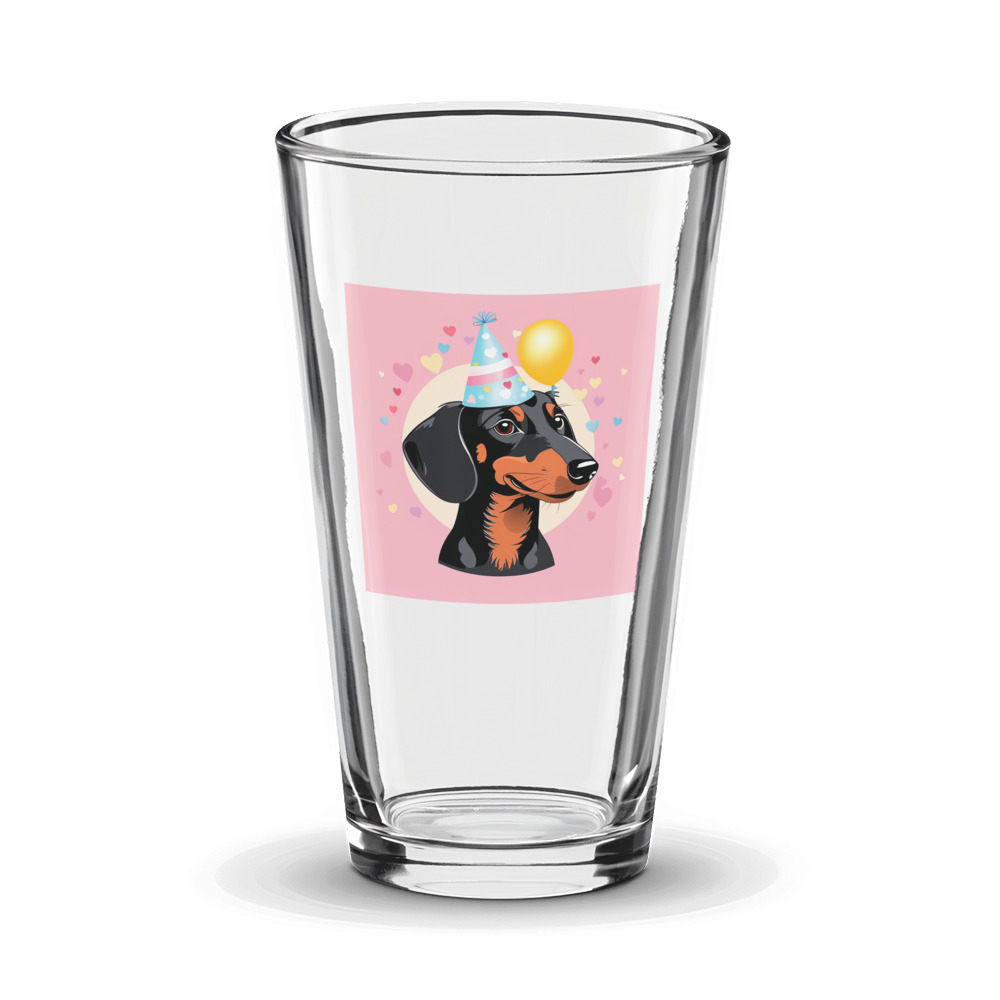 PugMug Custom Black Dachshund Glass Tumbler
