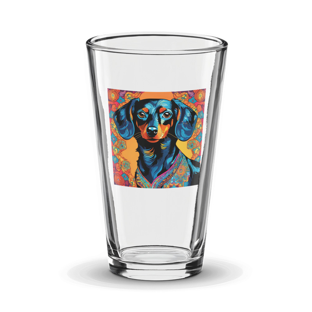 PugMug Custom Black Dachshund Glass Tumbler