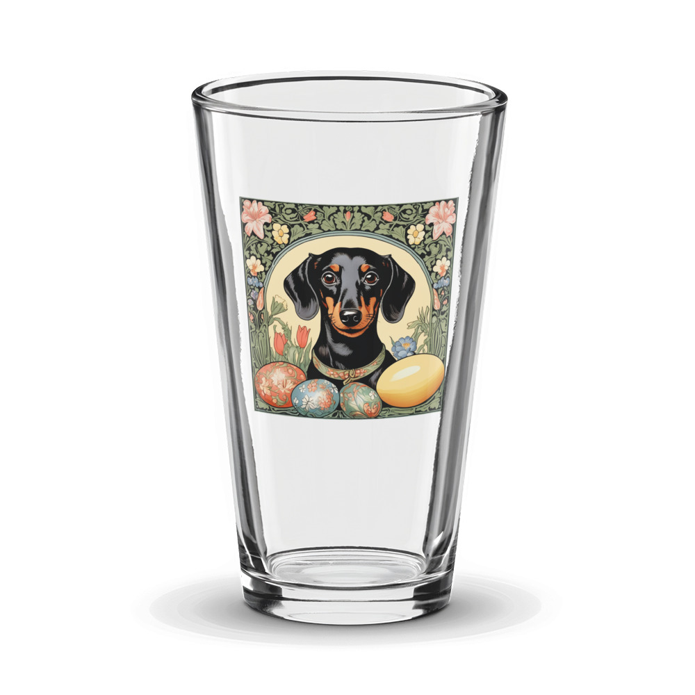 PugMug Custom Black Dachshund Glass Tumbler