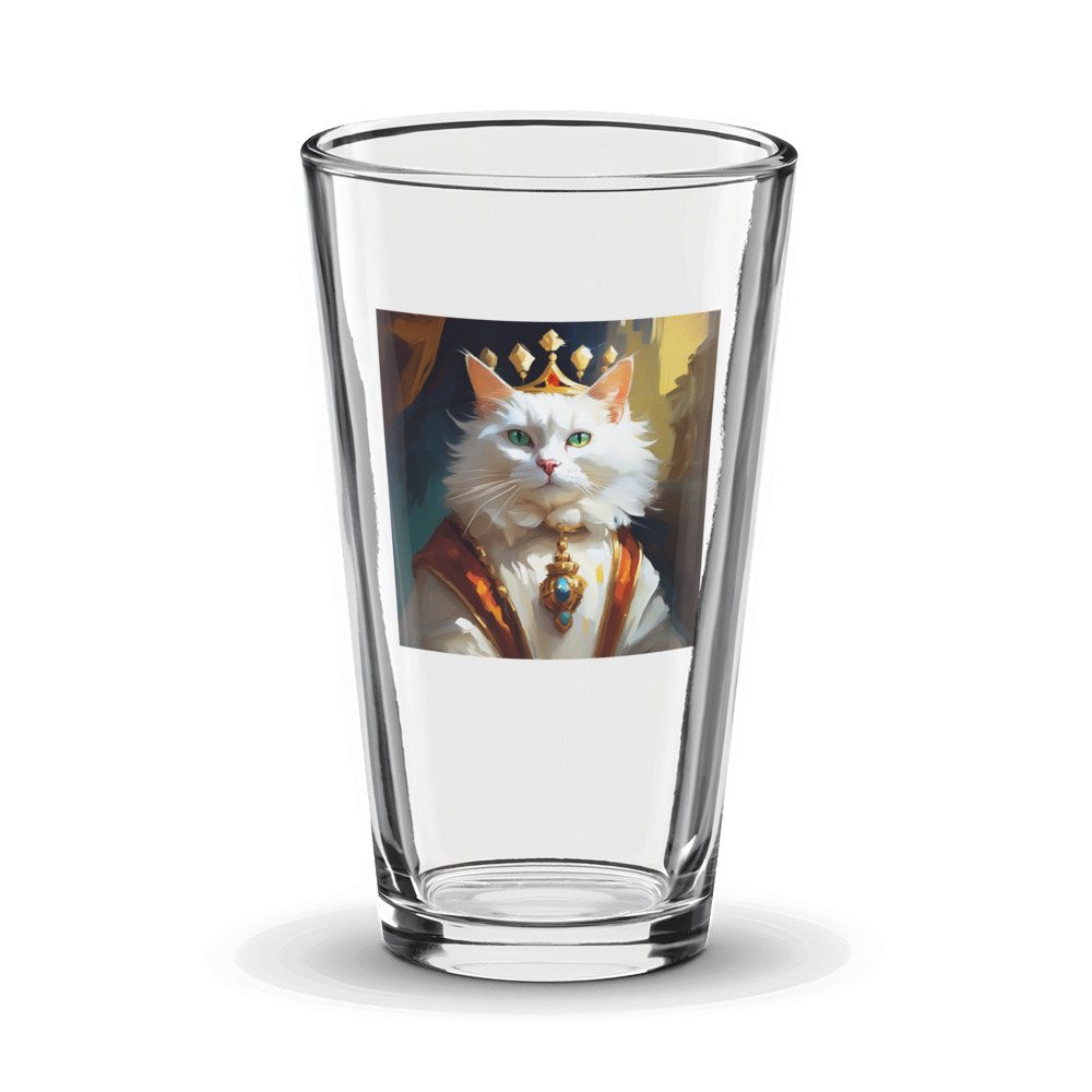 PugMug Custom White Companion Cat Glass Tumbler