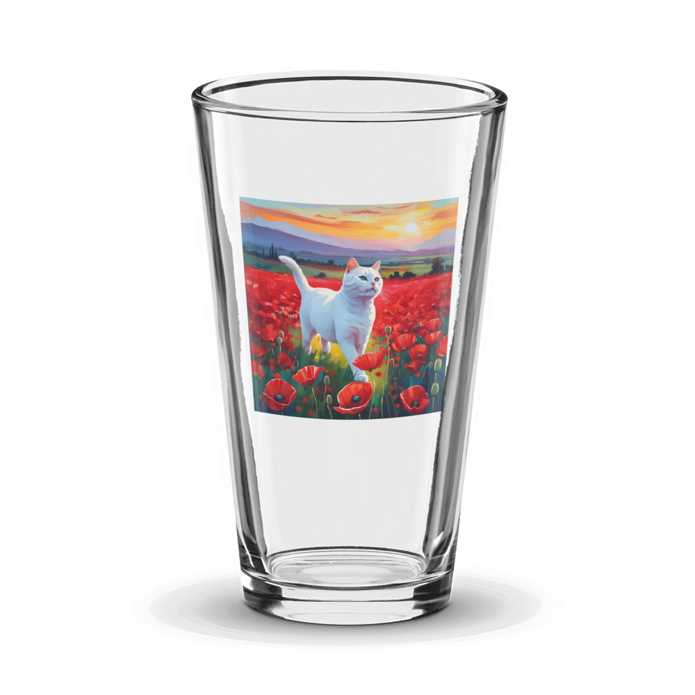 PugMug Custom White Companion Cat Glass Tumbler