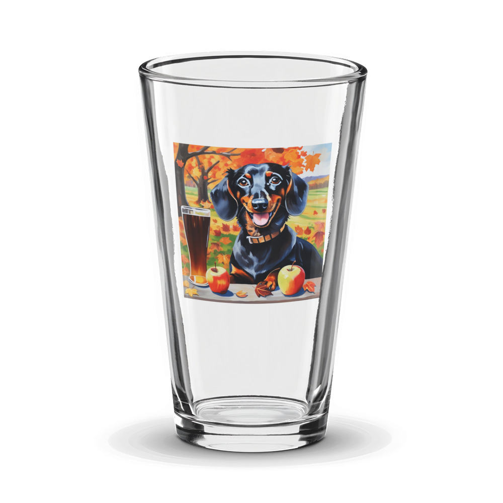 PugMug Custom Black Dachshund Glass Tumbler