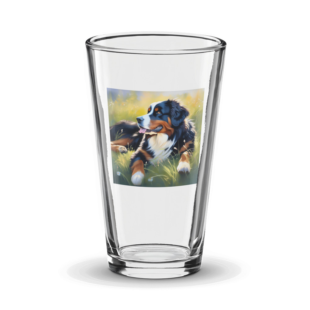 PugMug Custom Bernese Mountain Dog Glass Tumbler
