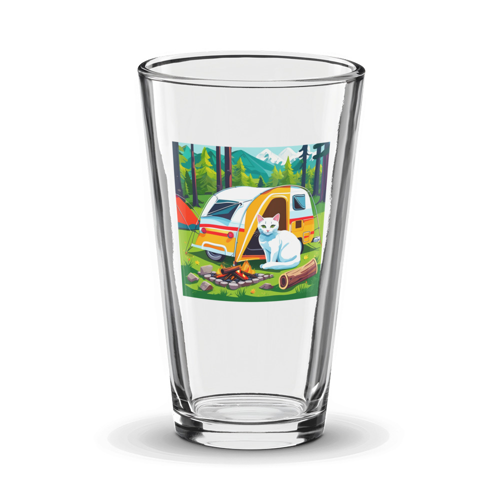 PugMug Custom White Companion Cat Glass Tumbler