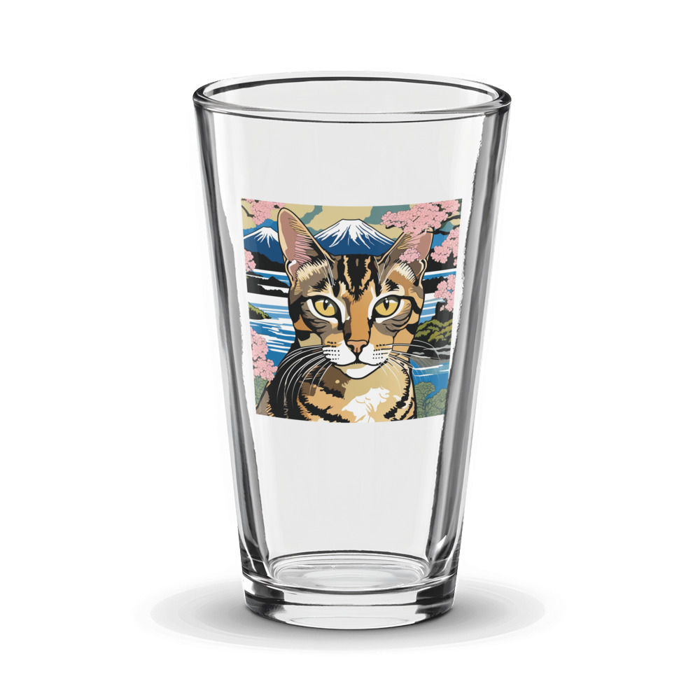 PugMug Custom Tabby Abyssinian Cat Glass Tumbler
