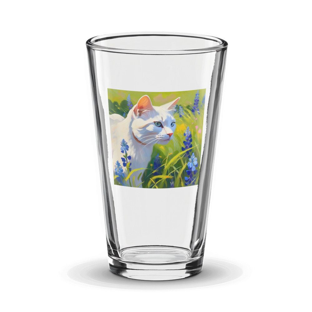 PugMug Custom White Companion Cat Glass Tumbler