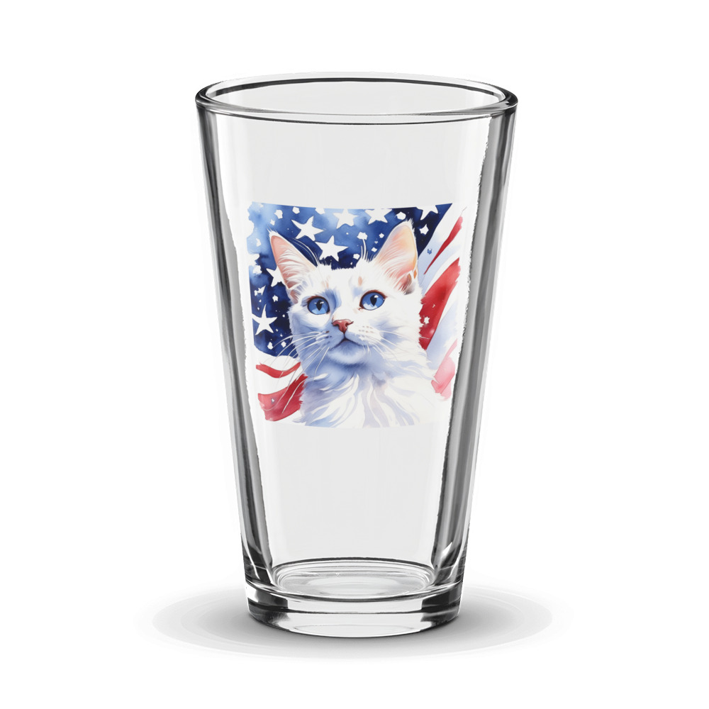 PugMug Custom White Companion Cat Glass Tumbler