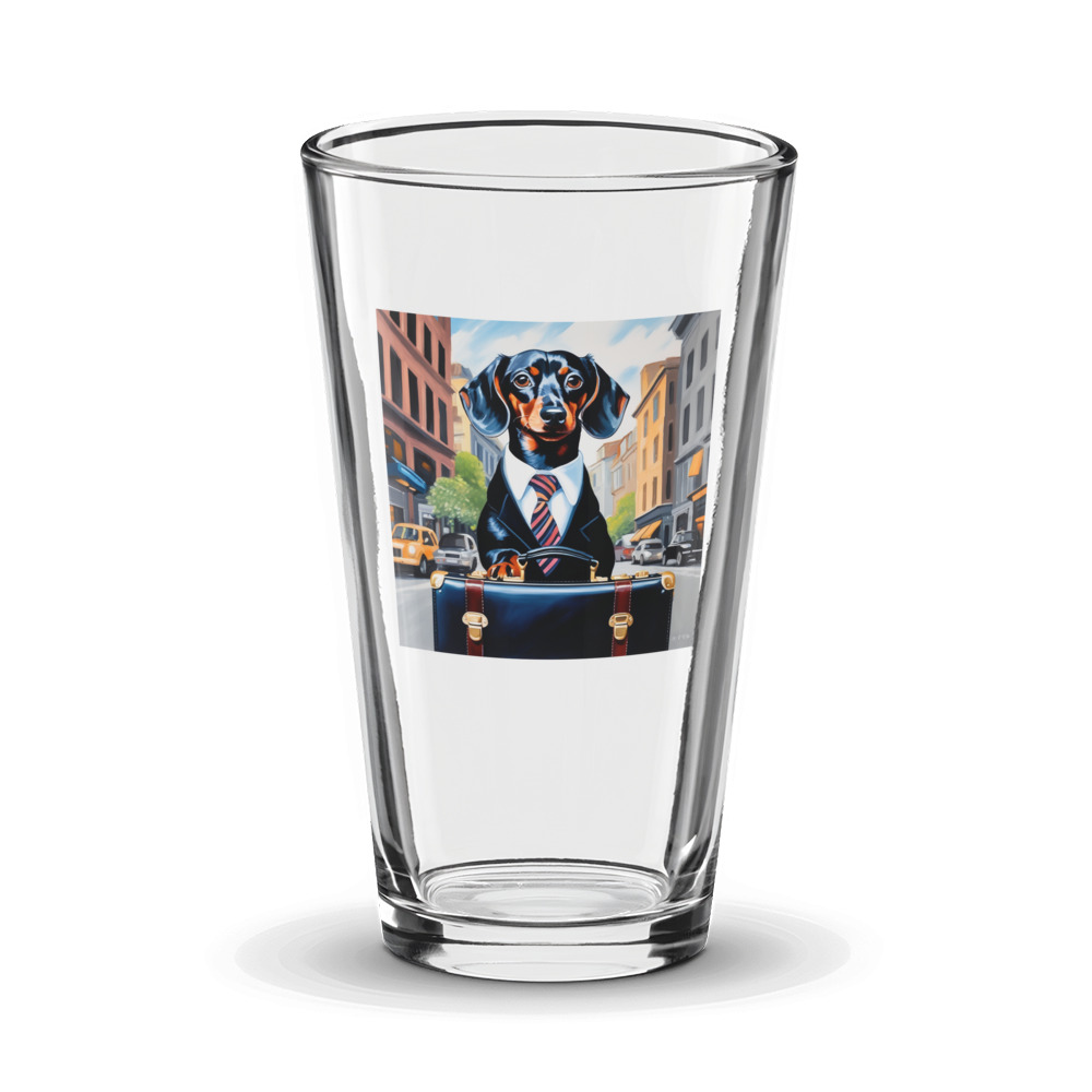 PugMug Custom Black Dachshund Glass Tumbler