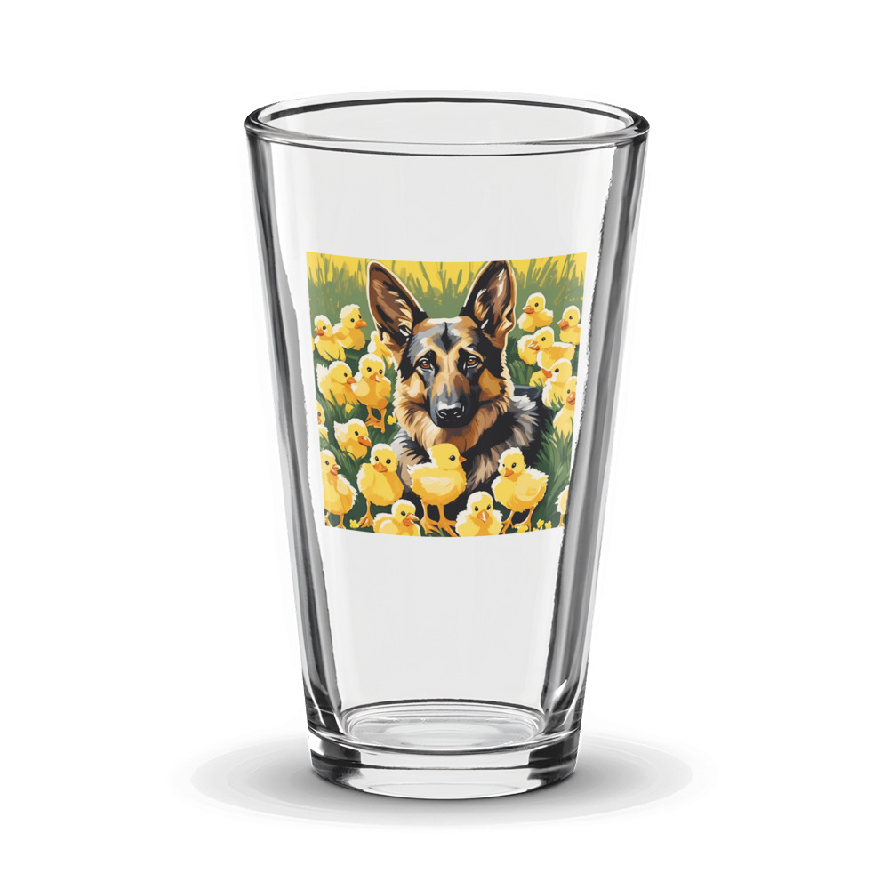 PugMug Custom German Shepherd Dog Glass Tumbler