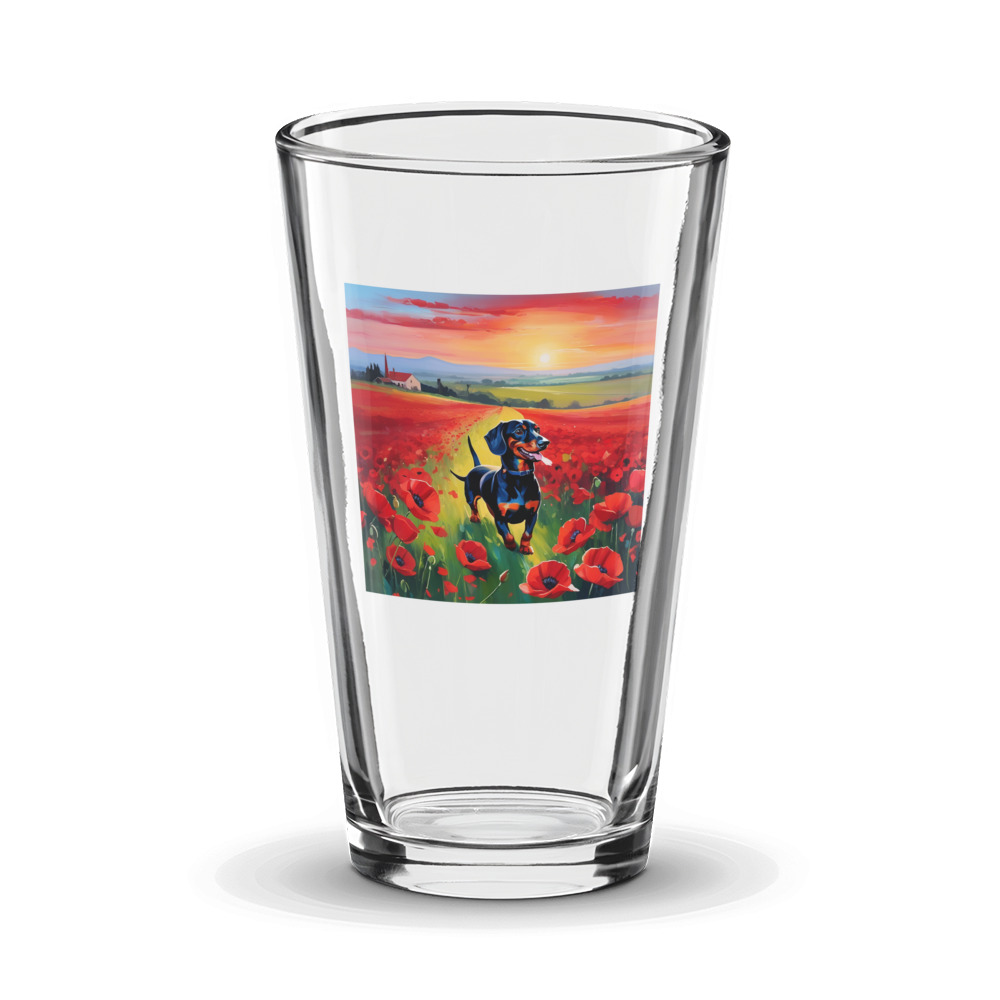 PugMug Custom Black Dachshund Glass Tumbler