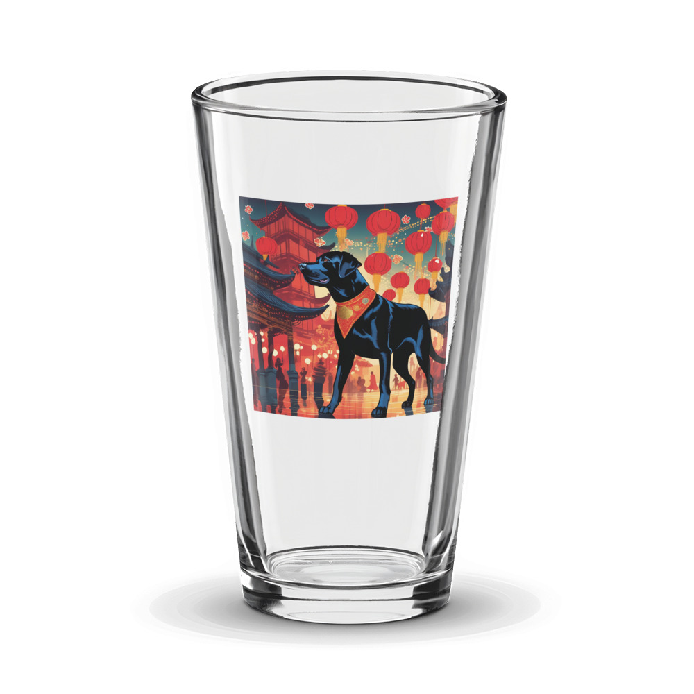 PugMug Custom Black Labrador Retriever Glass Tumbler