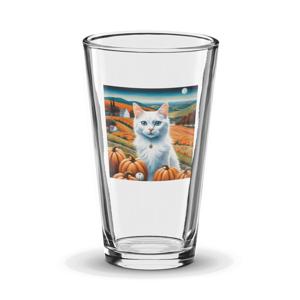 PugMug Custom White Companion Cat Glass Tumbler