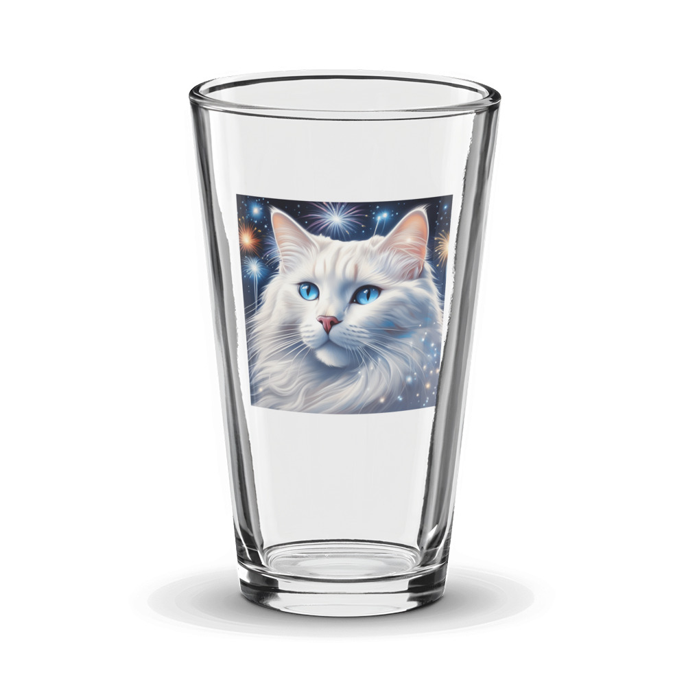 PugMug Custom White Ragdoll Cat Glass Tumbler