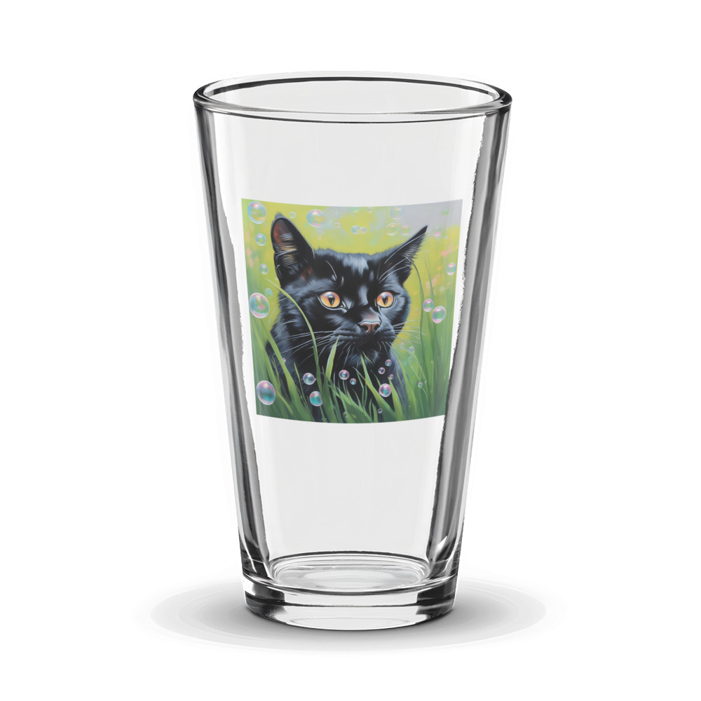 PugMug Custom Black Exotic Cat Glass Tumbler