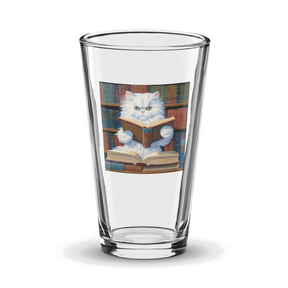 PugMug Custom White Persian Cat Glass Tumbler
