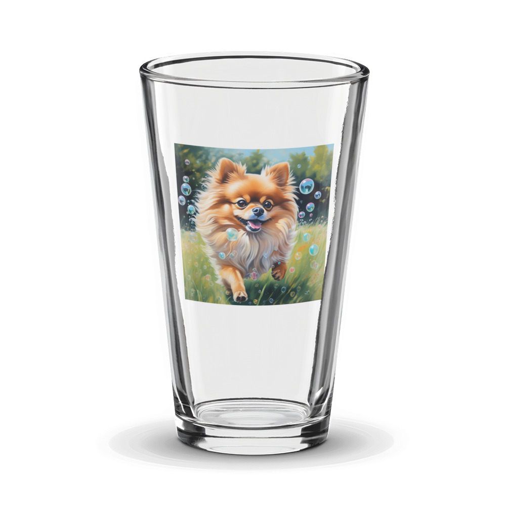 PugMug Custom Tan Pomeranian Glass Tumbler