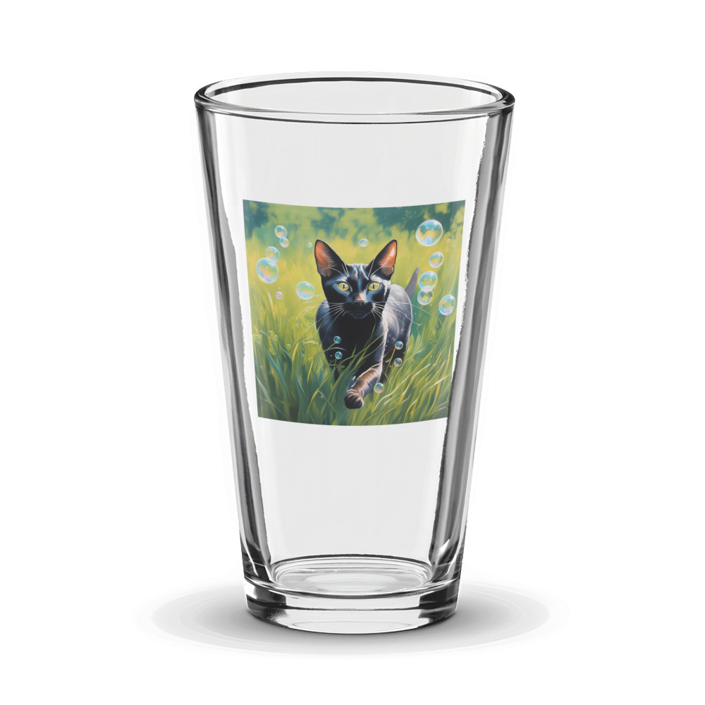 PugMug Custom Black Abyssinian Cat Glass Tumbler