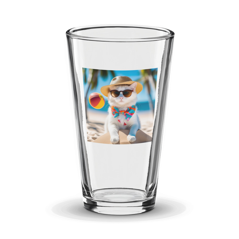 PugMug Custom White Companion Cat Glass Tumbler
