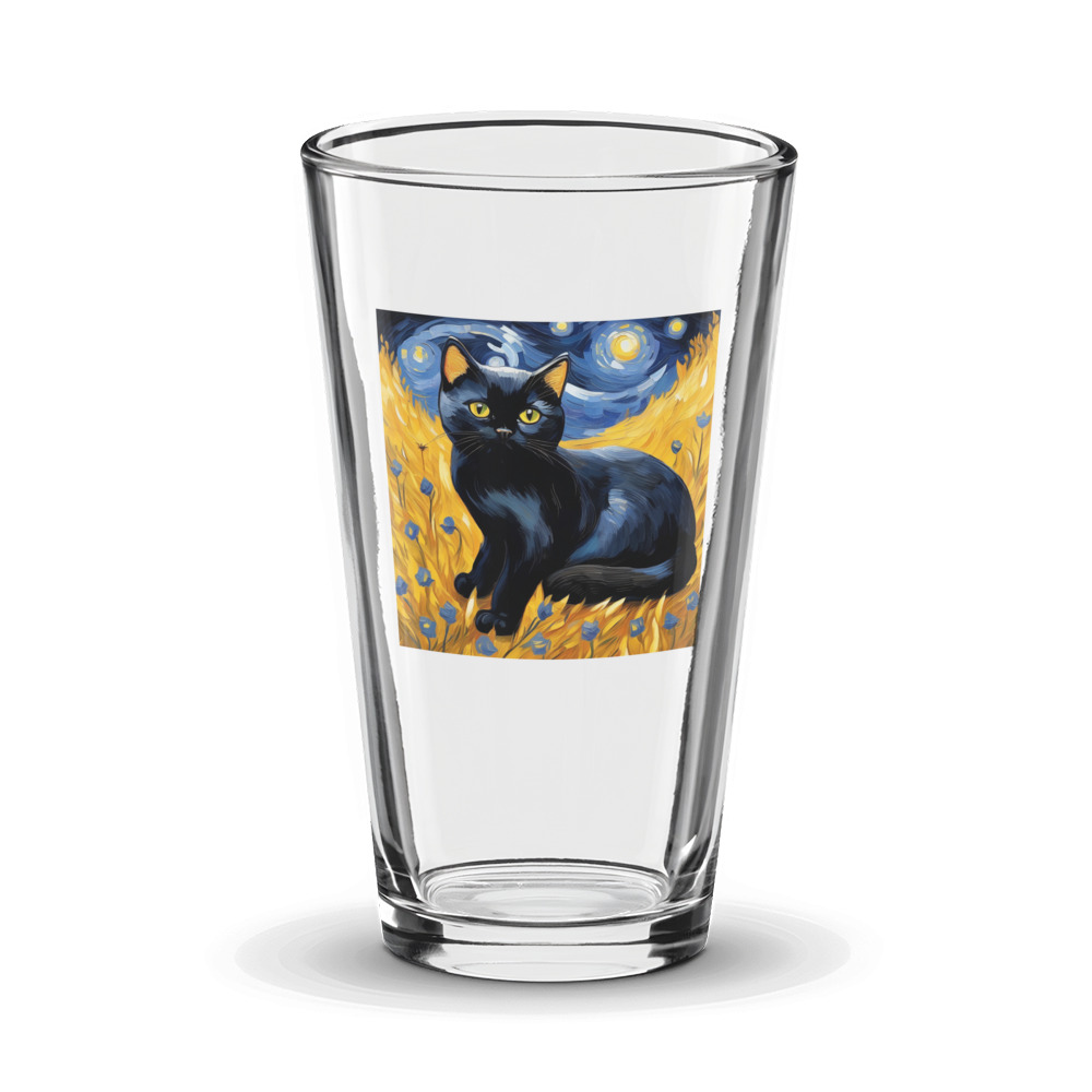 PugMug Custom Black British Shorthair Cat Glass Tumbler