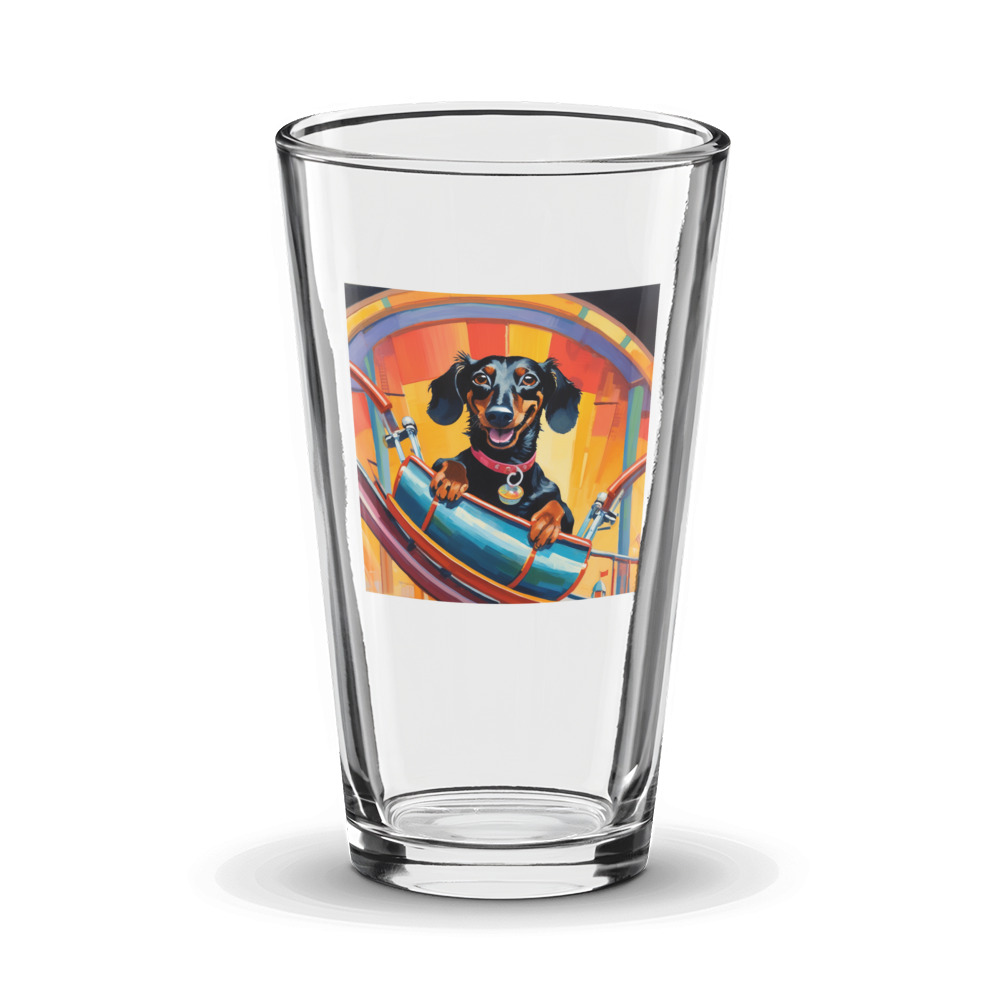 PugMug Custom Black Dachshund Glass Tumbler