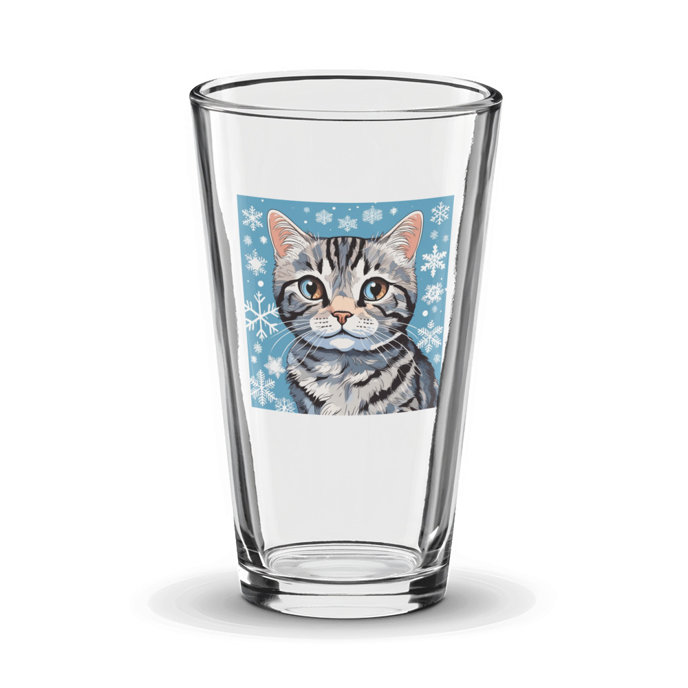 PugMug Custom Tabby Scottish Fold Cat Glass Tumbler