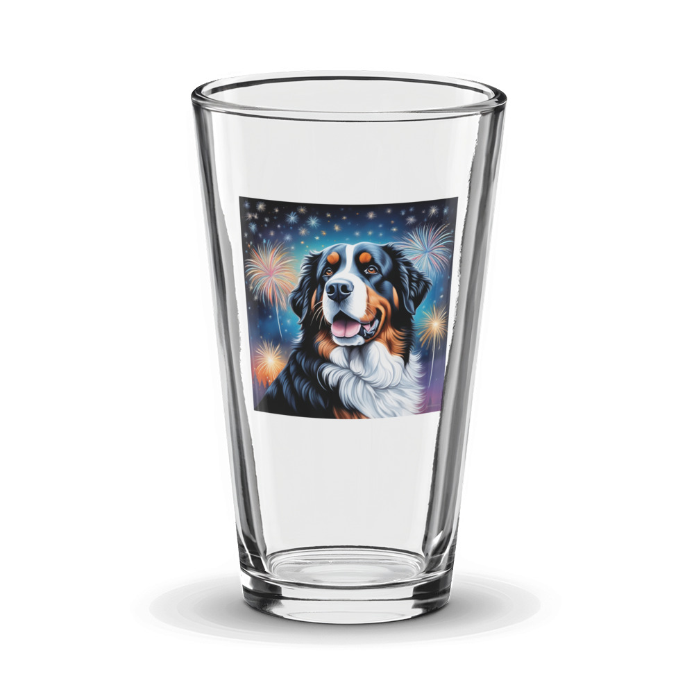 PugMug Custom Bernese Mountain Dog Glass Tumbler
